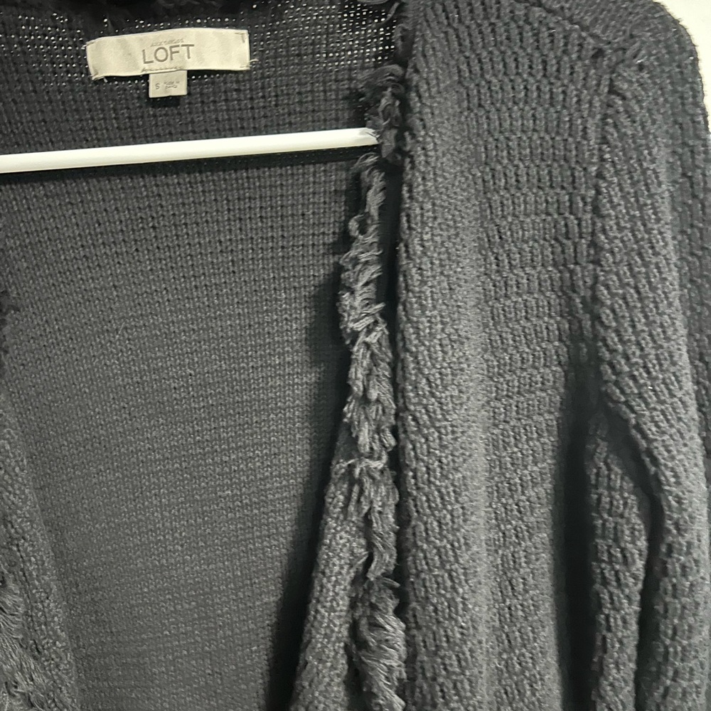 LOFT Textured Black Cardigan Sweater - Picture 4 of 6